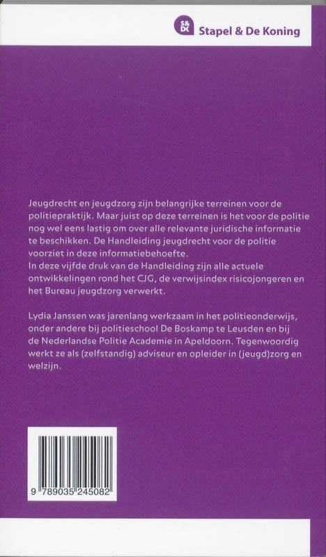Achterkant van Handleiding jeugdrecht voor de politiepraktijk