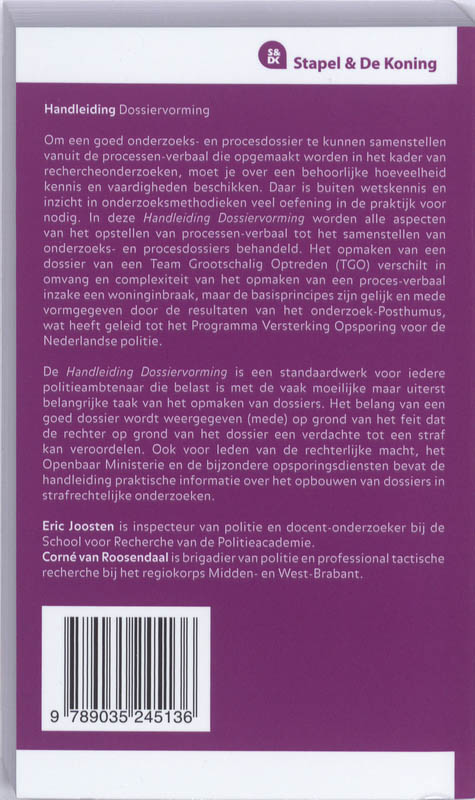 Achterkant van Handleiding Dossiervorming