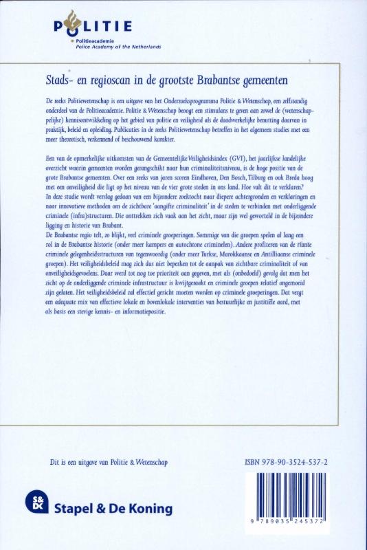 Achterkant van Stads- en regioscan in de grootste Brabantse gemeenten