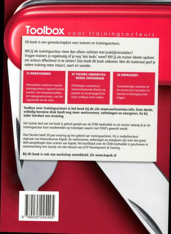 Achterkant van Toolbox voor trainingsacteurs