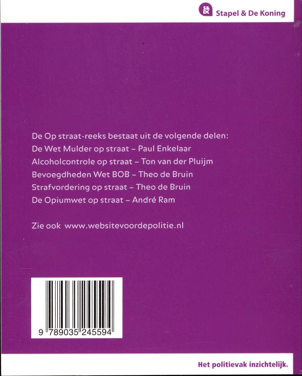 Achterkant van Alchoholcontrole op straat