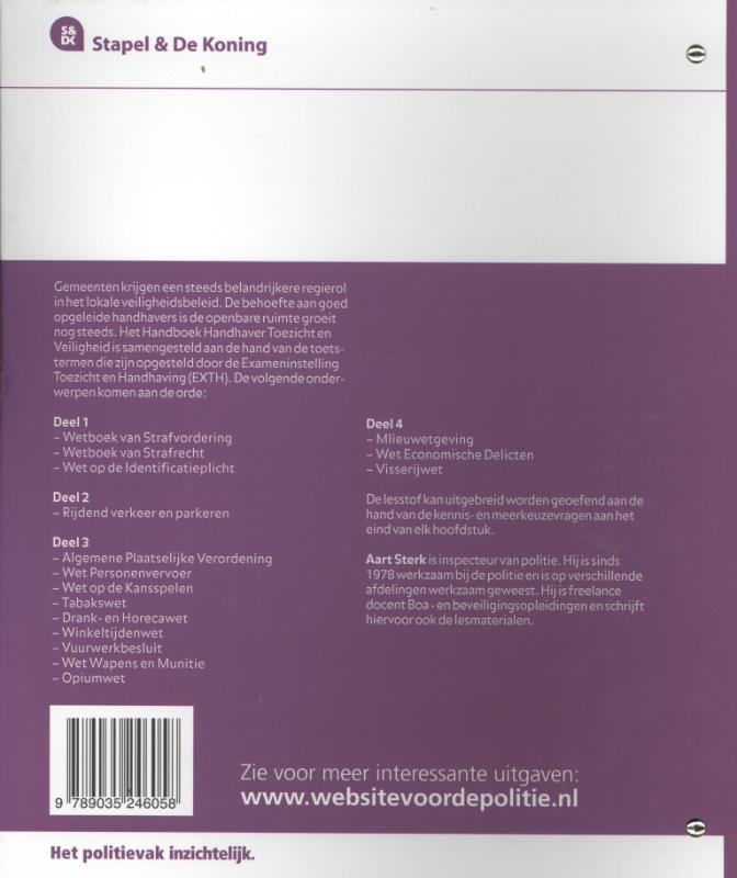 Achterkant van Handboek