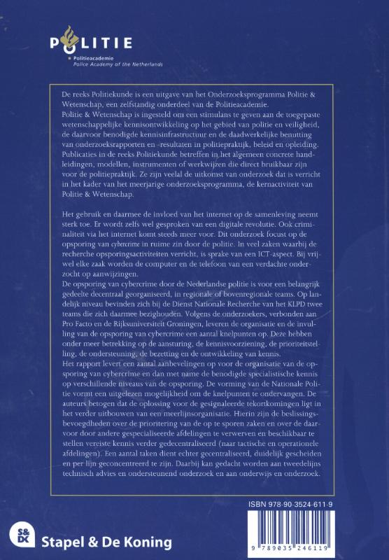 Achterkant van De organisatie van de opsporing van cybercrime door de Nederlandse politie