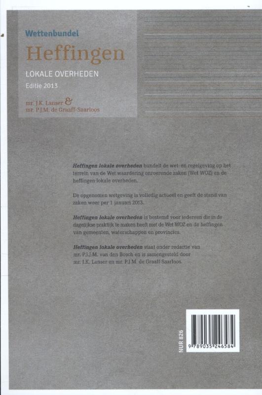 Achterkant van Heffingen lokale overheden