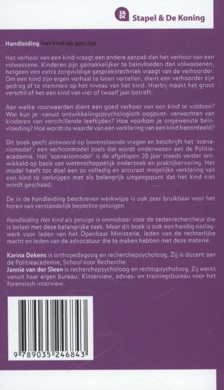 Achterkant van Handleiding het kind als getuige