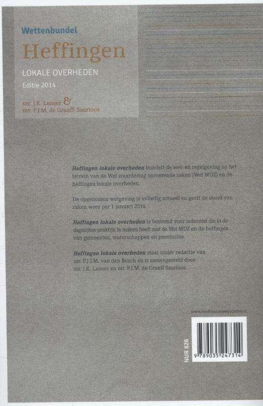 Achterkant van Heffingen lokale overheden