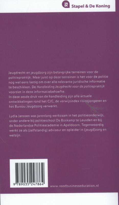 Achterkant van Handleiding jeugdrecht voor de politiepraktijk