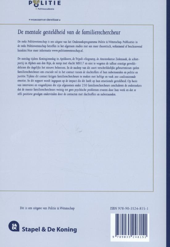 Achterkant van De mentale gesteldheid van de familierechercheur