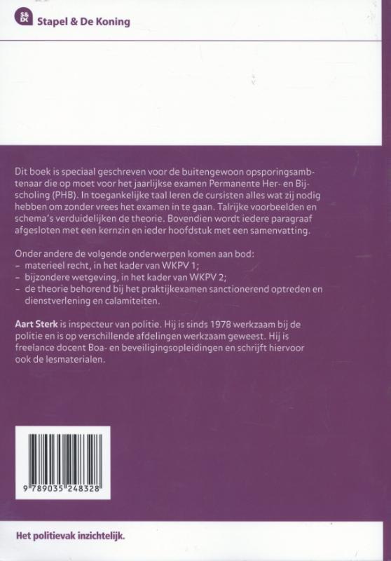 Achterkant van Studie-editie buitengewoon opsporingsambtenaar