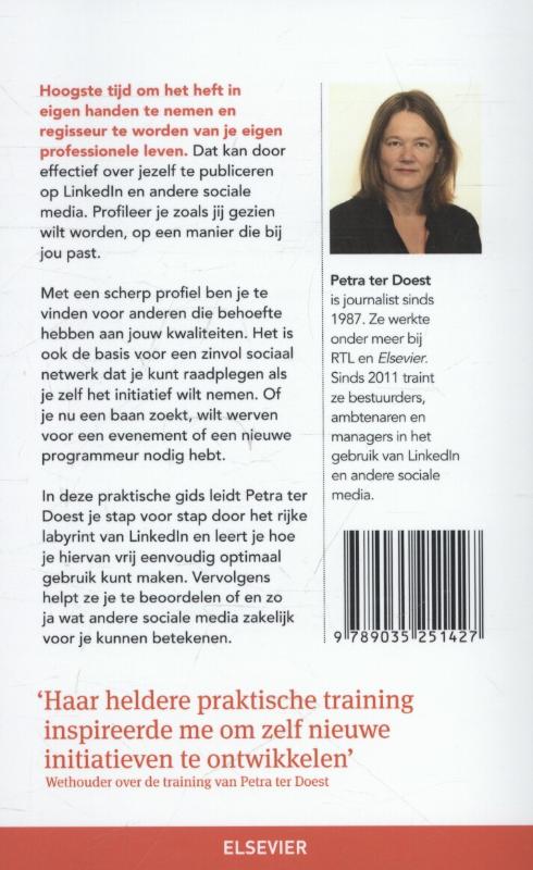 Achterkant van Publiceren over jezelf. Aan de slag met LinkedIn