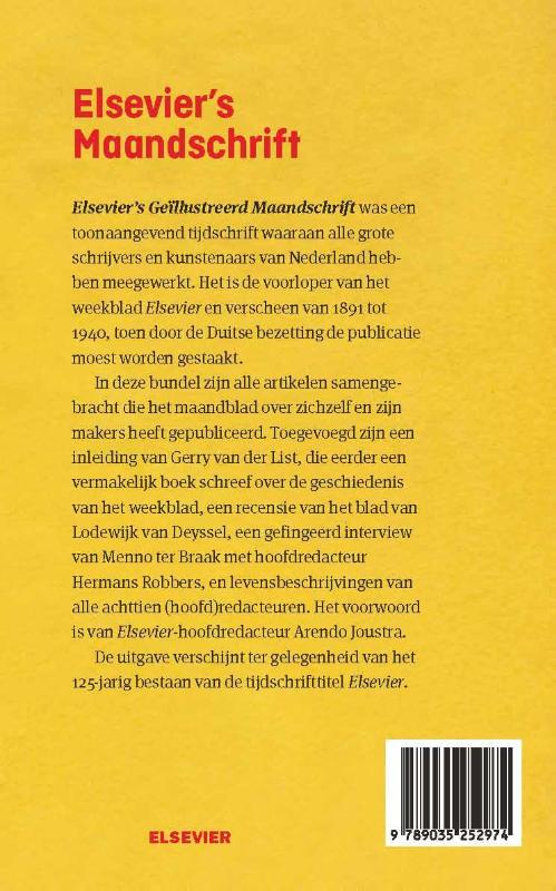 Achterkant van Elsevier's maandschrift