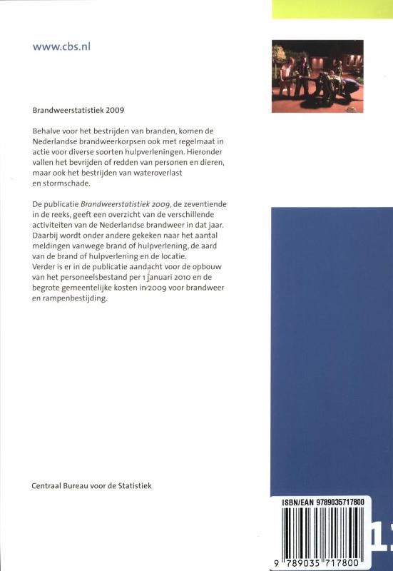 Achterkant van Brandweerstatistiek 2009