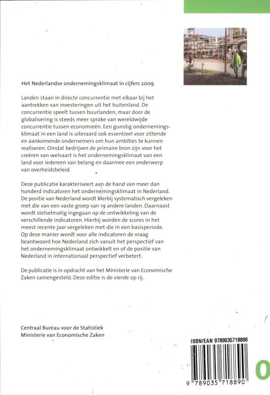 Achterkant van Het Nederlandse Ondernemingsklimaat in cijfers 2009