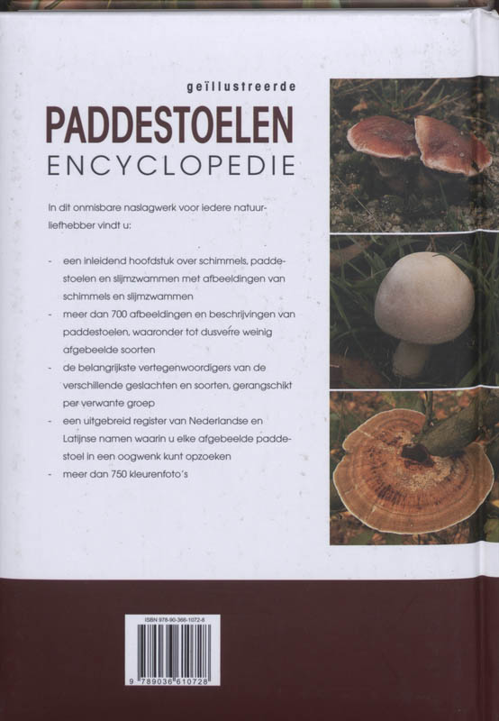 Achterkant van Geillustreerde paddestoelen encyclopedie