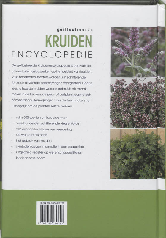 Achterkant van Geillustreerde kruiden encyclopedie