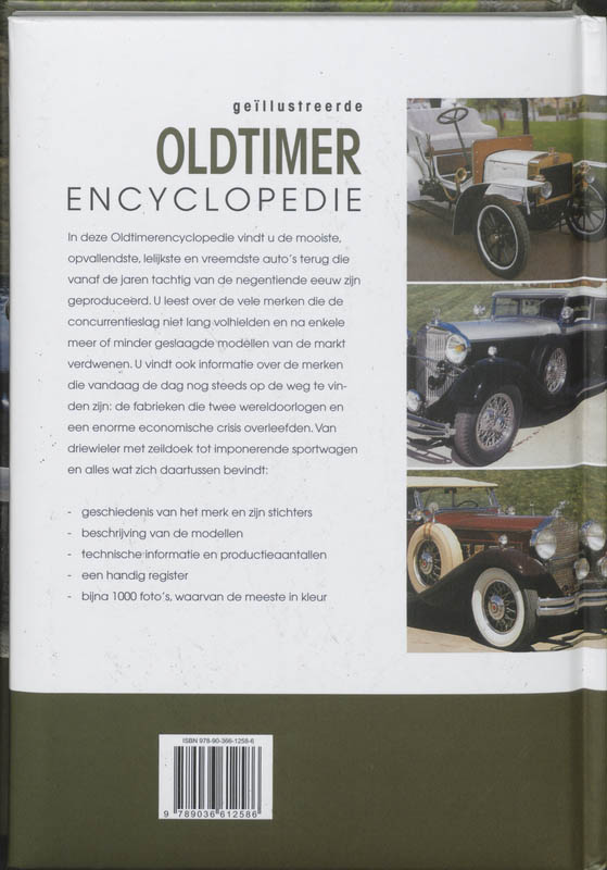 Achterkant van Geillustreerde oldtimer encyclopedie