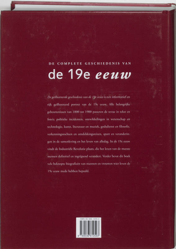 Achterkant van De complete geschiedenis van de negentiende eeuw