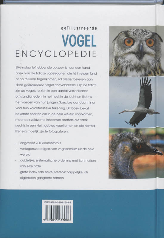 Achterkant van Vogel encyclopedie