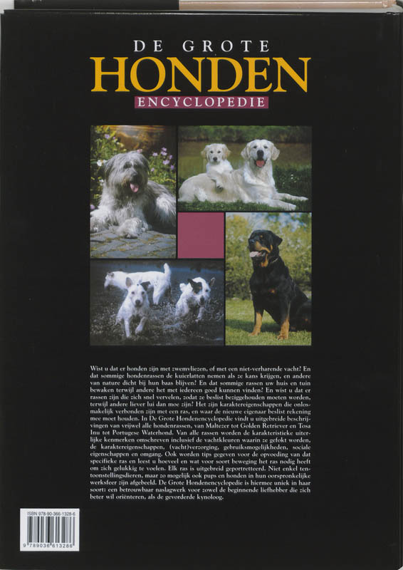 Achterkant van De grote honden encyclopedie