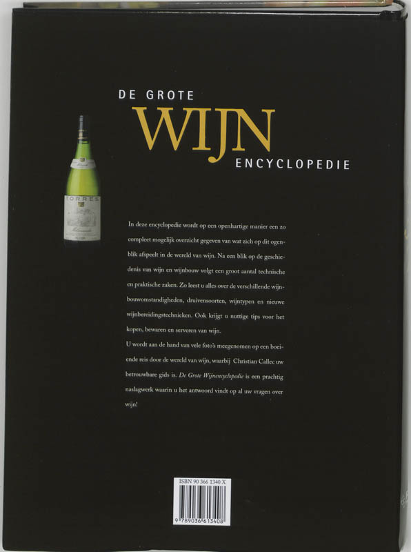Achterkant van Grote wijn encyclopedie