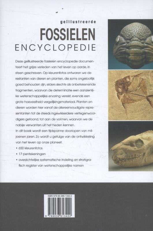 Achterkant van Geillustreerde fossielen encyclopedie