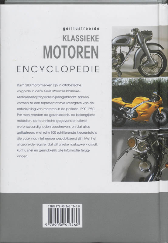 Achterkant van Geillustreerde klassieke motoren encyclopedie