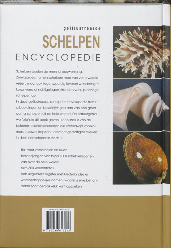 Achterkant van Schelpen encyclopedie