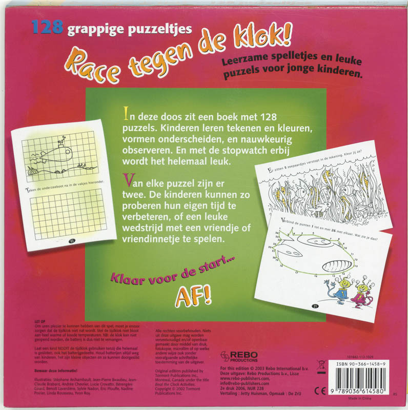 Achterkant van Puzzels voor 6+