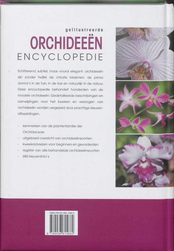 Achterkant van Geillustreerde orchideeen encyclopedie
