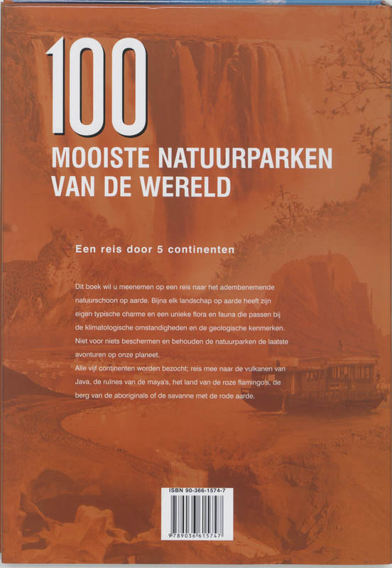 Achterkant van 100 mooiste natuurparken van de wereld