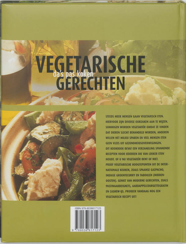 Achterkant van Vegetarische gerechten