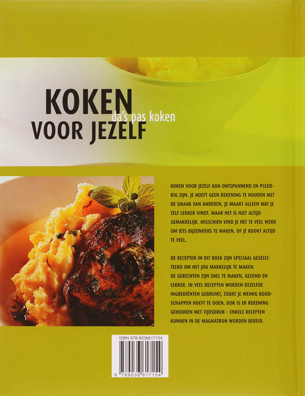 Achterkant van Koken voor jezelf