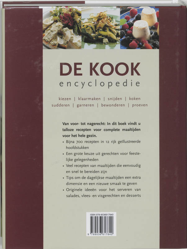Achterkant van Kook encyclopedie