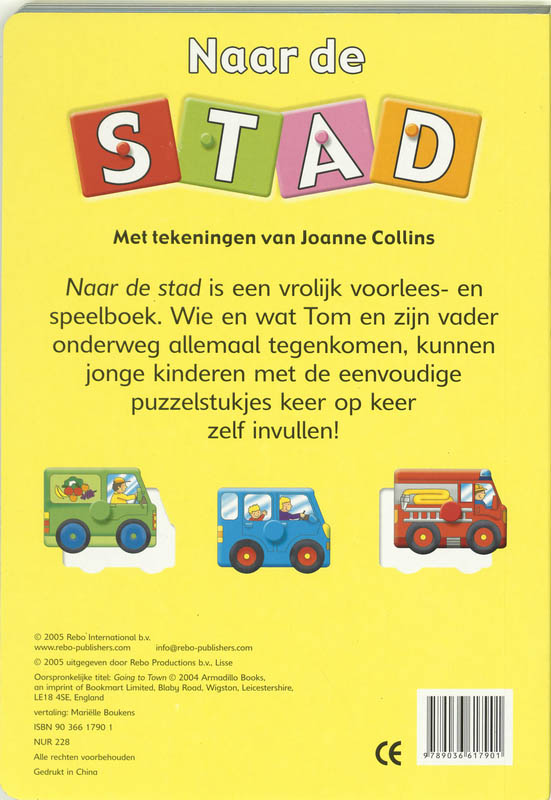 Achterkant van Naar de stad puzzelboek