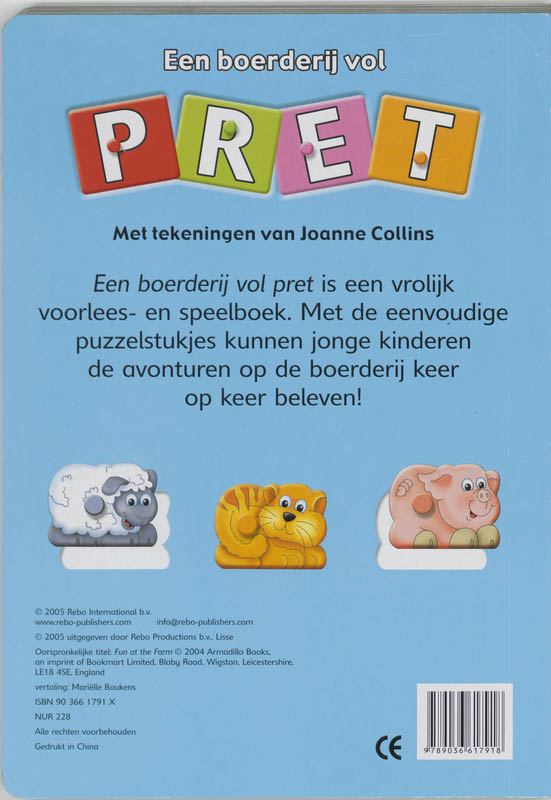 Achterkant van Een boerderij vol pret puzzelboek