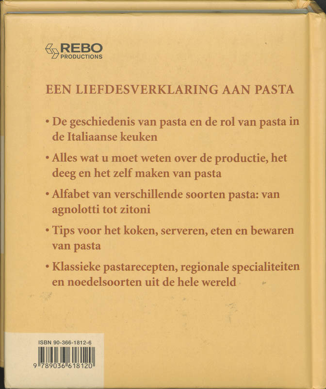Achterkant van Dumonts kleine lexicon van pasta