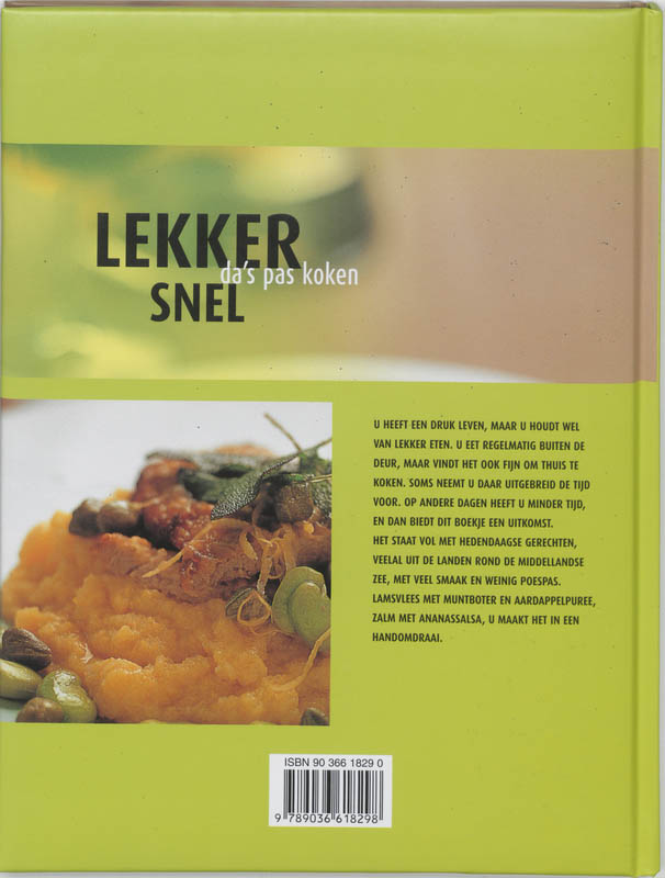 Achterkant van Lekker snel
