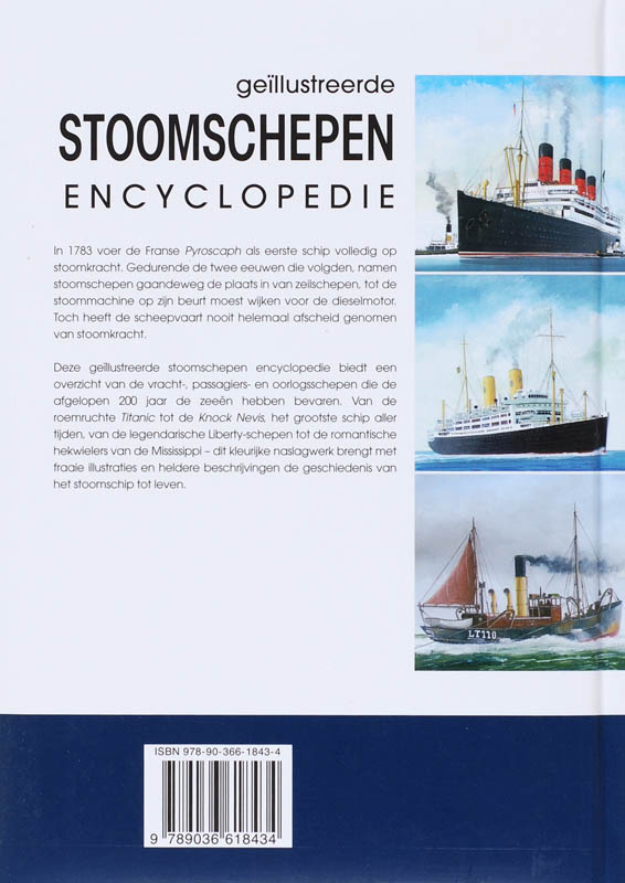 Achterkant van Geillustreerde stoomschepen encyclopedie
