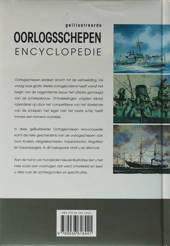 Achterkant van Geillustreerde oorlogsstoomschepen encyclopedie