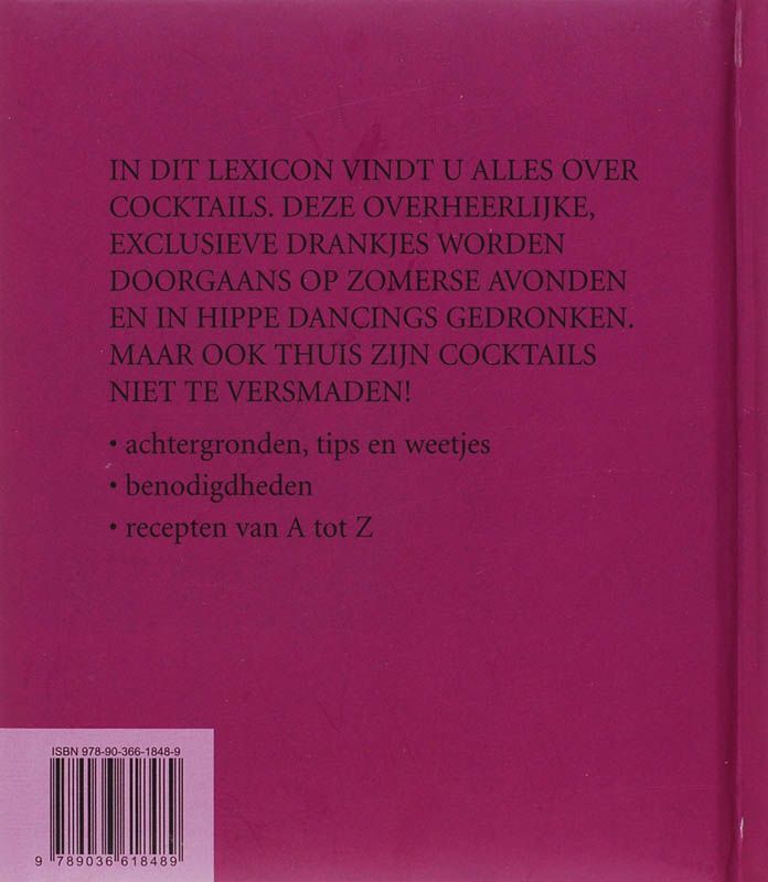 Achterkant van Dumonts kleine cocktails lexicon