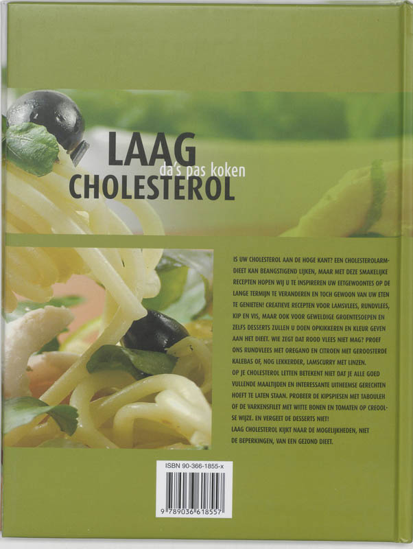 Achterkant van Laag cholesterol- da's pas koken