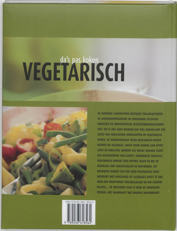 Achterkant van Vegetarisch - da's pas koken
