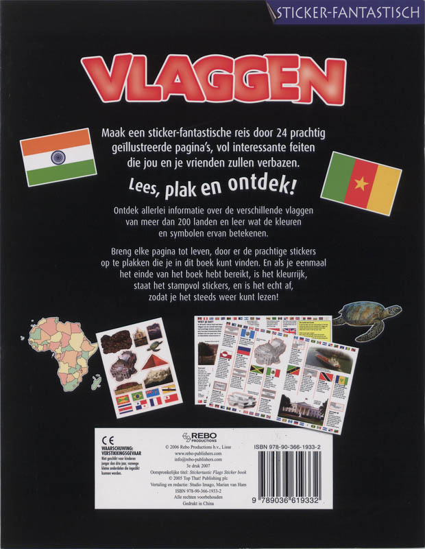 Achterkant van Vlaggen Stickerboek