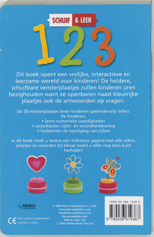 Achterkant van Tellen 1, 2, 3