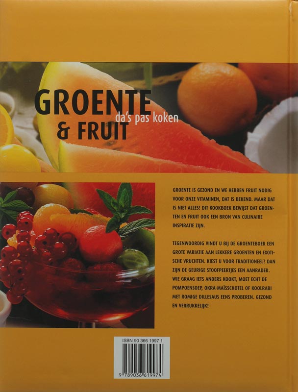 Achterkant van Groente en fruit