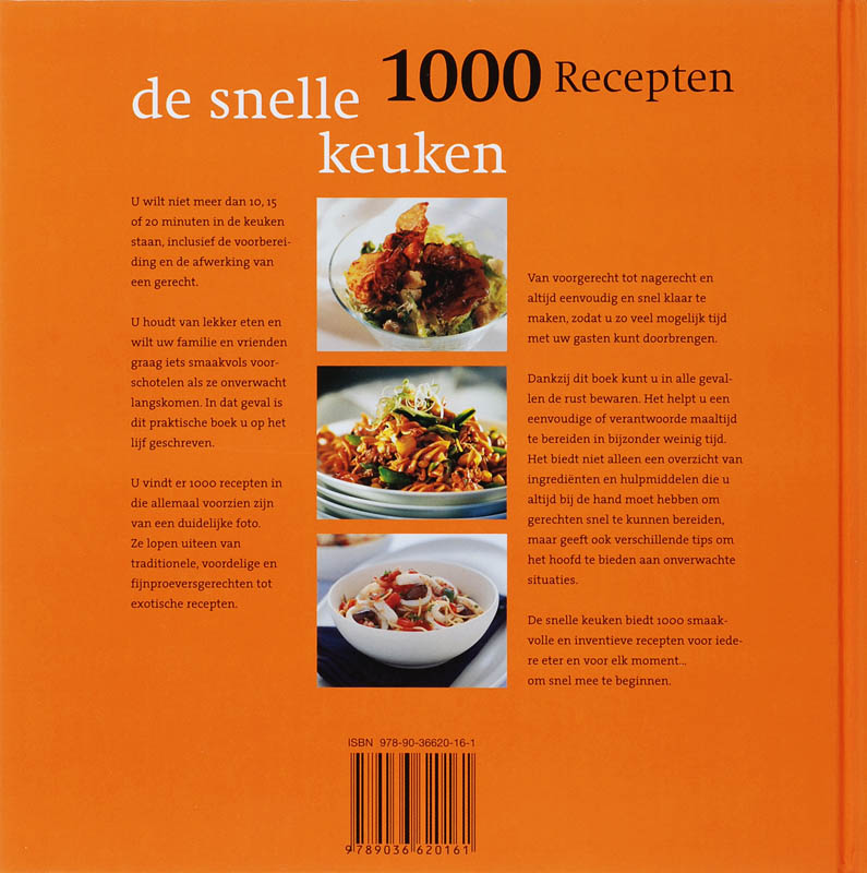 Achterkant van Snelle keuken 1000 recepten
