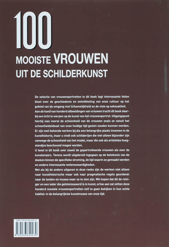 Achterkant van De 100 Mooiste vrouwen uit de schilderkunst