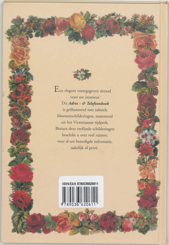 Achterkant van Victoriaans adres- en telefoonboek
