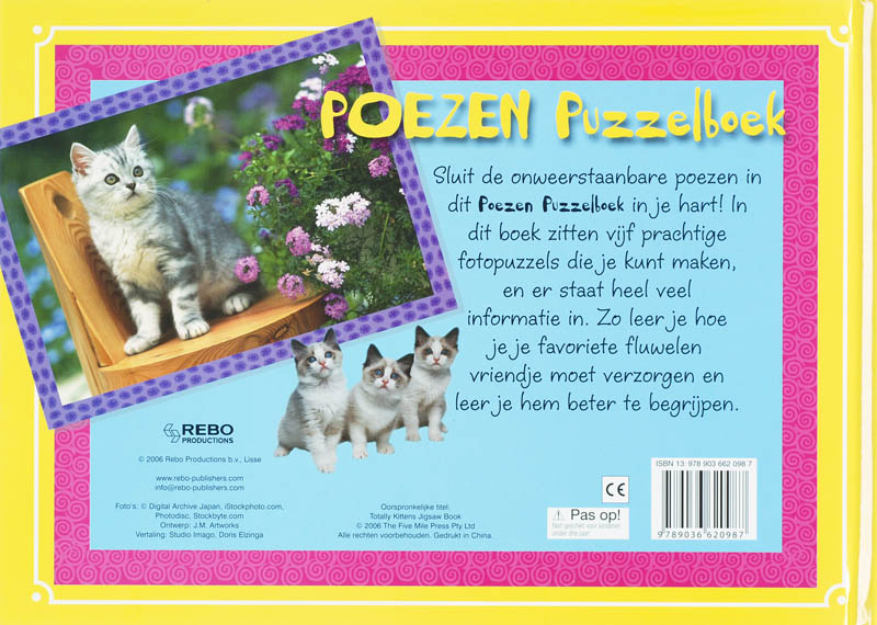 Achterkant van Poezen puzzelboek