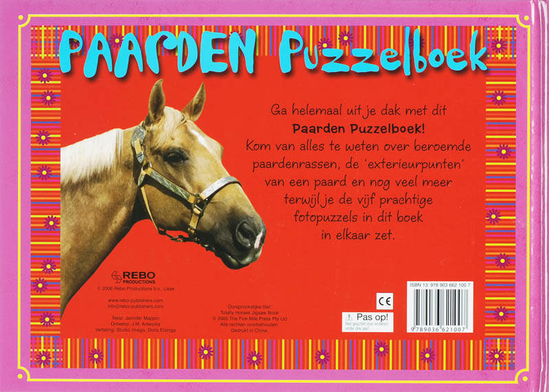 Achterkant van Paarden Puzzelboek